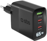 Zdjęcia - Ładowarka SBS GaN Charger 2xUSB-C USB-A LCD 65W 