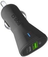 Фото - Зарядний пристрій SBS Car Charger USB-A + USB-C 15W 