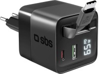 Zdjęcia - Ładowarka SBS GaN Charger LCD Integrated USB-C 65W 