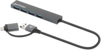 Кардридер / USB-хаб MANHATTAN 4-Port USB 3.0 Type-C / Type-A Combo Hub 181006 