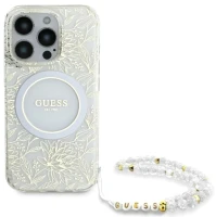 Zdjęcia - Etui GUESS IML Flowers Allover Electro with Pearl Strap for iPhone 16 Pro Max 