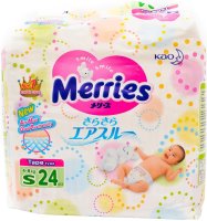 Zdjęcia - Pielucha Merries Diapers S / 24 pcs 