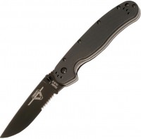 Nóż / multitool Ontario RAT Black Partial Serration 