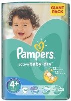 Фото - Підгузки Pampers Active Baby-Dry 4 Plus / 74 pcs 