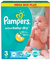 Фото - Підгузки Pampers Active Baby-Dry 3 / 186 pcs 