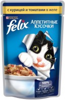 Фото - Корм для кішок Felix Packaging Adult Fantastic Jelly Chicken/Tomatos 10 pcs 