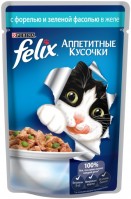 Фото - Корм для кішок Felix Packaging Adult Fantastic Jelly Salmon/Beans  10 pcs