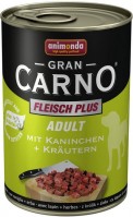 Zdjęcia - Karm dla psów Animonda GranCarno Fleisch Plus Adult Rabbit/Herbs 0.8 kg 