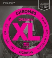 Струни DAddario XL Chromes Bass Flat Wound 5-String 45-132 