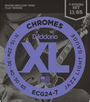 Струни DAddario XL Chromes Flat Wound 7-String Jazz 11-65 